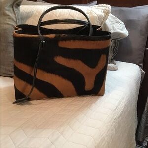 Stylish Black and Tan Tote Bag